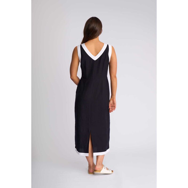 Vassalli Sleeveless Dress With Contrast Trim image number 1